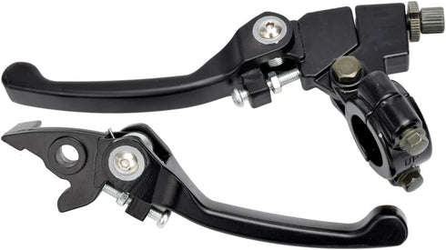 HIAORS 7/8 Pit Dirt Bike Folding Clutch Brake Lever and Motorcycle Handlebar Grips Compatible with 50cc 110cc 150cc SSR 125 Tao tao DB17 Coolster ...