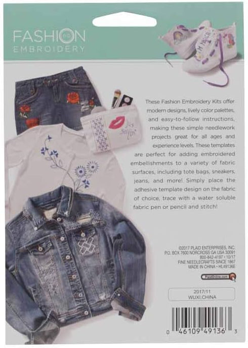Bucilla Fashion Embroidery Pattern Template Art Kit, 5" x 6", Be Happy......
