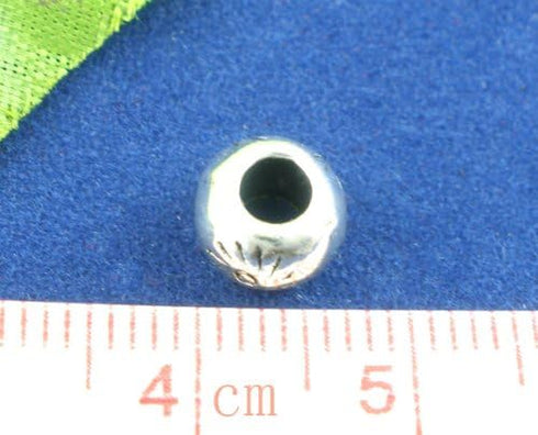 PEPPERLONELY Brand 60pc Antique Silver Sunshine Spacer Beads 7x5mm Beading Supplies...