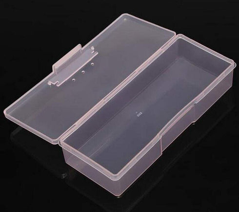 2 Pcs Plastic Transparent Multifunctional Rectangular Storage Box Nail Art Tool Box Office Supplies Organizer Manicure Tool Box...