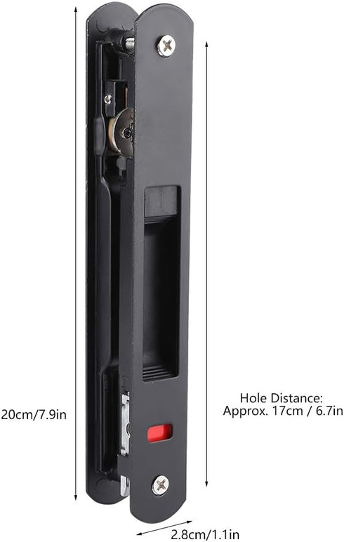 Sliding Door Handle Sliding Glass Door Handle Set, Simple Style Mobile Door Double Sided Lock Catch Sliding Veranda Patio Door Handle Set Locks fo...