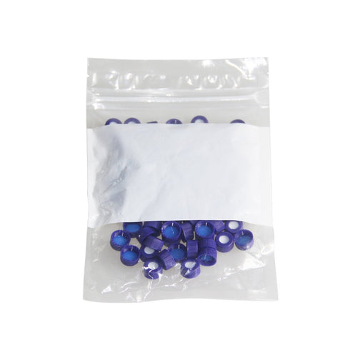 HPLC Pre-slit 9-425 Screw Thread Vial Blue Caps, 9mm, Blue PTFE/White Silicone Septa, 100 pcs/pk...