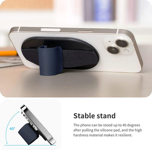 Sinjimoru for MagSafe Grip, Magnetic Phone Grip for MagSafe Stand, Strong Magnetic Phone Holder for iPhone 15 14 13 12. M-SGrip Light Grey......