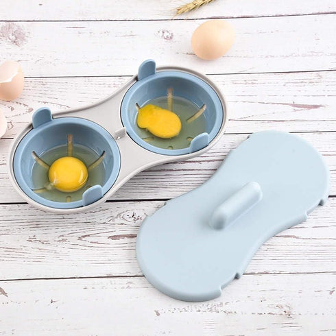Microwave Egg Poacher for Perfectly Cooked Eggs in Minutes! - egg poacher - egg poacher microwave - microwave egg poacher 2 egg - egg cooker, Whit...