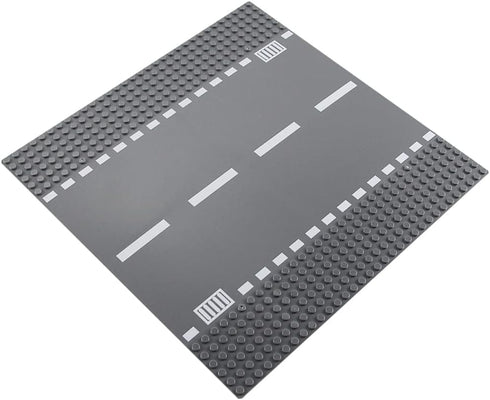 Feleph Classic Road Base Plates, City Street Straight Road Building Kit, 10 x 10 Inches Town Baseplate for Building Bricks Compatible with All Maj...