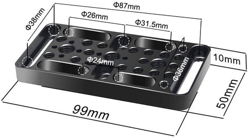 Cheese Plate Camera Mounting Plate with 1/4"& 3/8" Universal Type Positioning Hole Expansion Cheese Plate PTZ Quick mounting Plate...