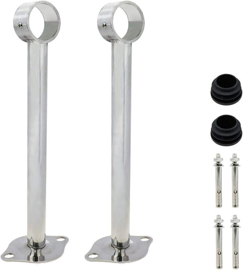 Ceiling-Mount Bracket Wardrobe Pipe Bracket Rod Lever Support Holder Fit 32 to 33mm Rod 250mm/9.8" Length-2pcs...