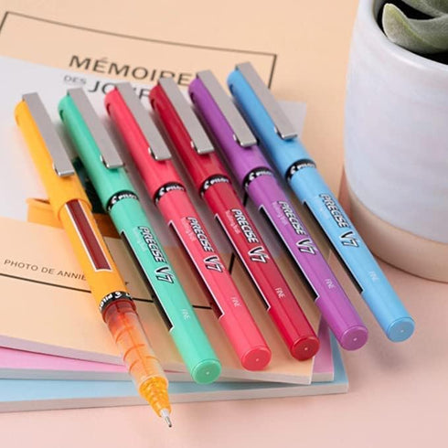 PILOT Precise V7 Stick Liquid Ink Rolling Ball Stick Pens, Fine Point, Assorted Ink, 8-Pack...