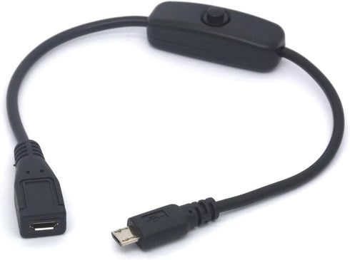 Micro USB On Off Cable Micro-USB Male to Female Switch Charging Cord for Raspberry Pi, Arduino, Smartphone, Powerbank(Only for Charge,Not for Data...
