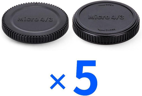 Camera Rear Lens Cap & Body Cap Cover for M4/3 MFT Mount on Olympus OM-5 OM-1 E-M10 Mark IV III E-M5 Mark III II E-M1 Mark III II E-PL9 E-PL8 Pana...