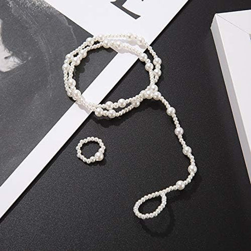 Pearl Barefoot Sandal Foot Jewelry Anklet Bracelet Ankle Chain, 1 Pieces...