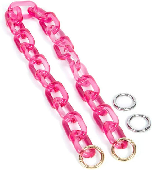 Yichain Chunky Acrylic Purse Strap Bag Chain Handle Replacement,Handbag Purse Making Accessory Decoration (Rose)...