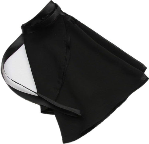 Girls Ballerina Sheer Wrap Ballet Tutu Dress Child Dance Skate Over Scarf Dancewear with Tie Waist Chiffon Dance Skirts, Black, Free Child...