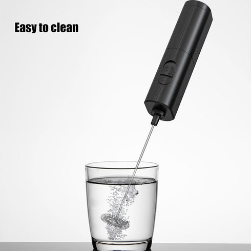 Milk Frother Electric Handheld Foam Maker for Hot Chocolate, Latte Macchiato, Milkshakes, Cappuccino, Battery power, Stainless Steel (Black)...