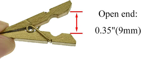 HAHIYO Gold Wooden Clothes Pins Clothespins Small Do NOT Fall Apart 1.38 inches Length 50 Pack Sturdy Strong Springs No Rust No Discoloration for ...