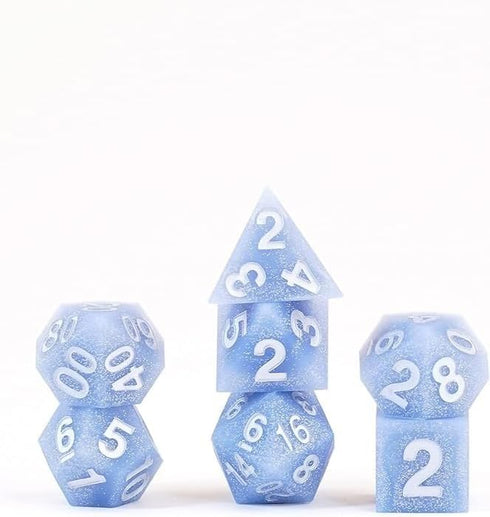 FanRoll by Metallic Dice Games 16mm Sharp Edge Silicone Rubber Poly DND Dice Set: Glacial Debris, Role Playing Game Dice for Dungeons and Dragons...
