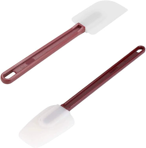 High Heat Resistant Silicone Scraper Spoon Commercial Spatula for Cooking, Rubber Spatula Set of 2 (9.5'')...