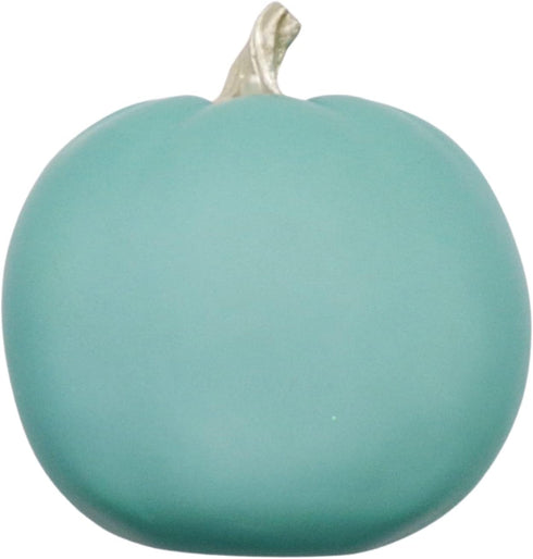 Needzo Turquoise Faux Pumpkins Nautical Bathroom Decor for Vacation Homes, Fall at The Beach Fake Pumpkin with Glittery Painted Turtle, 7 Inches...