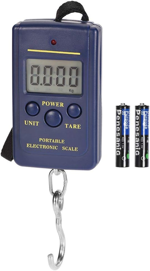 uxcell Electronic Digital Handle Spring Scale 40000g/10g ABS Portable Handheld Hanging Balance Weight for Fishing Kitchen Home Blue...