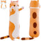 Long Cat Plush Pillow Soft Cat Body Pillow, Long Cat Stuffed Animal Cotton Kitten Sleeping Throw Pillow Gift for Kids Girlfriend(50CM,Yellow)...
