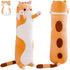 Long Cat Plush Pillow Soft Cat Body Pillow, Long Cat Stuffed Animal Cotton Kitten Sleeping Throw Pillow Gift for Kids Girlfriend(50CM,Yellow)...