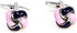Knot Pink & Black Pair of Cufflinks in a Presentation Gift Box & Polishing Cloth...