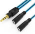 Headphone Splitter for 2 Headphones 2 Way 3.5mm Adapter Aux Cable Mini Jack Male to Dual Female Stereo Audio Y Splitter Couple Adapter Compatible ...