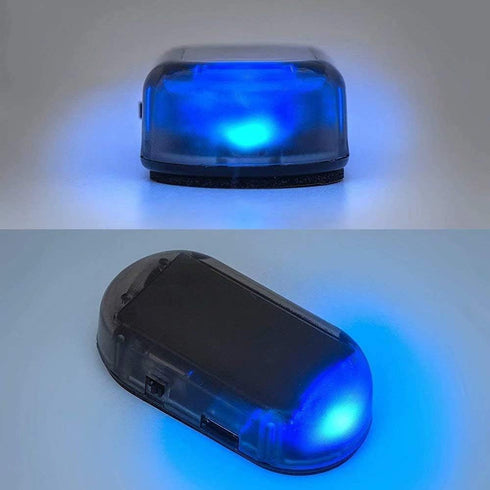 2pcs Car Solar Power Simulated Dummy Alarm Warning Anti-Theft LED Flashing Security Light Fake Lamp (Blue + Red) 2...
