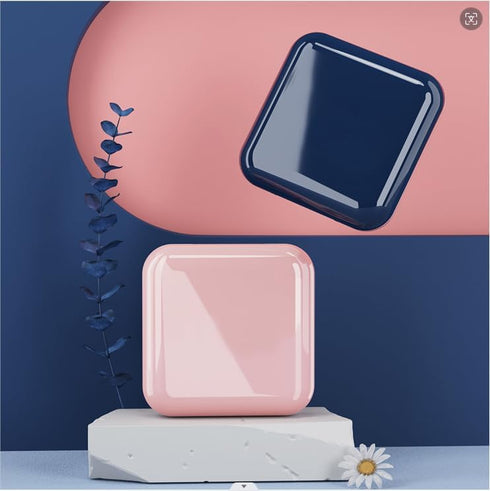 Retainer Case,Cute Mouthguard Case with Mirror,Slim Night Mouth Guard Case with Lid Hinge,Aligner Case,Inner Size 2.56, 2.36, 0.79inch...