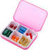 Pill Organizer - Portable Pill Box Small Pill Container for Purse or Pocket, Excellent Pill Storage Case (Pink, 4+6 Compartment)...