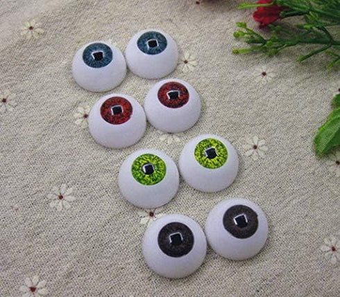 DoubleWood 12 Pairs Halloween Eyeballs Scary Plastic Hollow Eyeball 22mm Halloween Horror Props, Realistic Eyes for Hallow Props, Masks, Dolls or ...