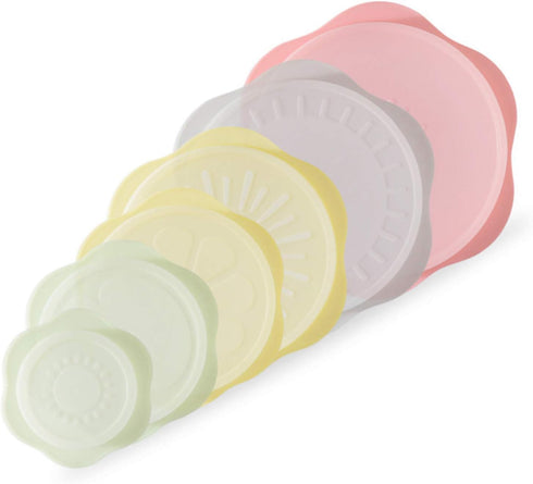 Silicone Stretch Lids Set for Food Storage, Fruit Pattern Food-grade Reusable Silicone Sealing Food Covers for Fresh-keeping Bowl Container Microw...