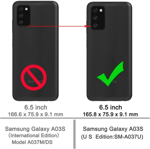 Osophter for Galaxy A03S Case,Samsung A03S Case with 2pcs Screen Protector Shock-Absorption Flexible TPU Rubber Protective Cell Phone Cover for Sa...