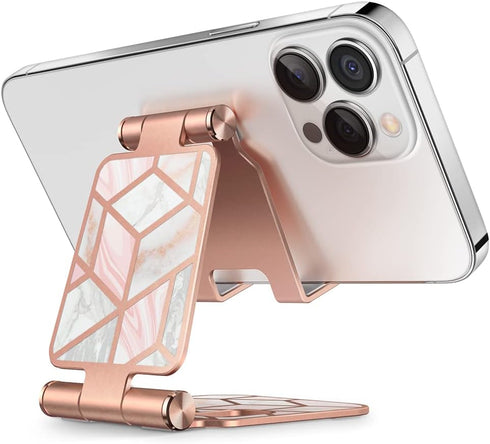 i-Blason Cell Phone Stand for Desk, Cell Phone Holder, Fits All Smart Phones, iPhone 16 15 14 13 Pro Max, Foldable Phone Stand Holder, Marble...