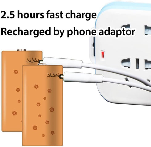 New USB C Lithium ion Rechargeable Battery, High Capacity 1.5V 5000mWh Rechargeable C Battery, 2.5 H Fast Charge, 1200 Cycle with Type C Cable, Co...
