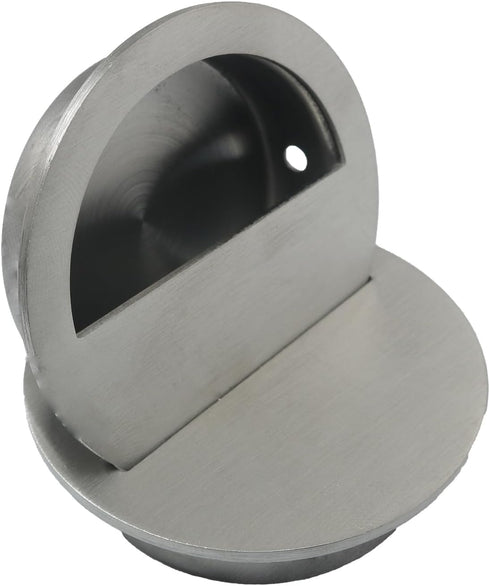 Stainless Steel Sliding Door Flush Half Round Pull Handle Cabinet Drawer Furniture Embedded Handle with Screws Concealed Handle Cabinet Door Latch...