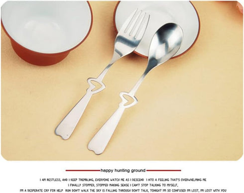 OSALADI Stainless Steel Flatware Set Hollow Heart Spoon Fork Silverware Dinner Utensils Tableware Portable Travel Camping Cutlery Random Style...