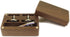 Rustic Black Walnut Wooden Round Cufflinks Tie Clips With Organizer Box for Men...