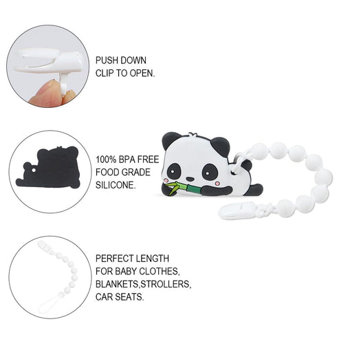 Baby Teething Toys,Food Grade Silicone Teether with One-Piece Pacifier Clip Holder,Shower Gift,Highly Effective Pain Relief for 3 Months+ Boy and ...
