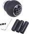 Universal Aluminum Manual Car Gear Shift Knob 5 Speed Leather Shifter Lever Black...
