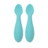 Nuby Silicone Mini Spoons - (2-Pack) Baby-Led Weaning Spoons for Babies - 4+ Months - Aqua...