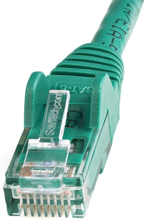 StarTech.com 20ft CAT6 Ethernet Cable - Green CAT 6 Gigabit Ethernet Wire -650MHz 100W PoE RJ45 UTP Network/Patch Cord Snagless w/Strain Relief Fl...