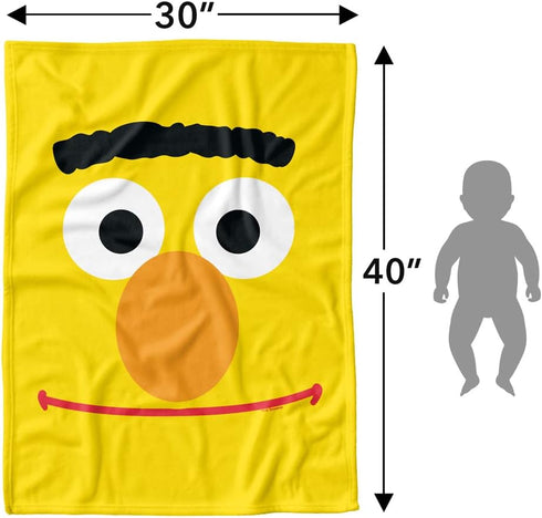 LOGOVISION Sesame Street Lightweight Baby Blanket, 30"X40", Bert Face Unisex for Infants Girls & Boys...