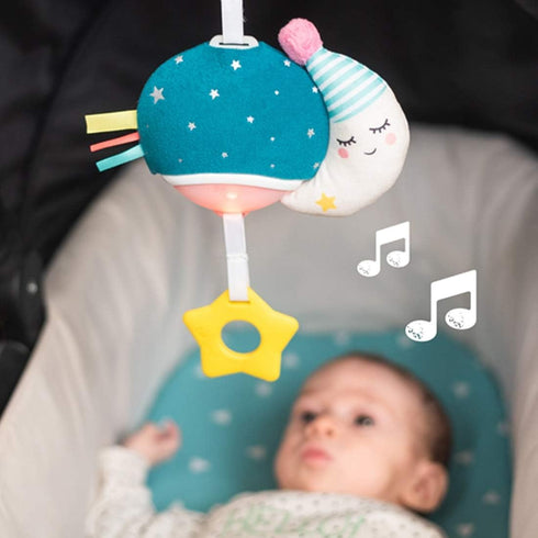 Taf Toys Musical Mini Moon, On-The-Go Pull Down Hanging Music and Lights Infant Toy | Parent and Baby’s Travel Companion, Soothe Baby, Keeps Baby ...