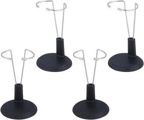 PATKAW Doll Stand, 4 Pcs 5.9 Inch Portable Doll Stands Teddy Bear Stand Doll Display Case for Storage and Organization of Childrens Dolls - Black...