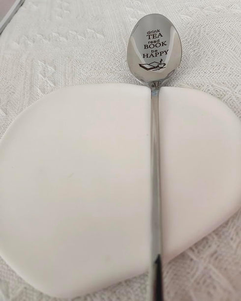 Tea Book Gifts Spoon for Women Men Drink Tea Read Book be Happy Spoon for Daughter Friends Tea Book Lover Gift for Teen Christmas Birthday Gifts f...