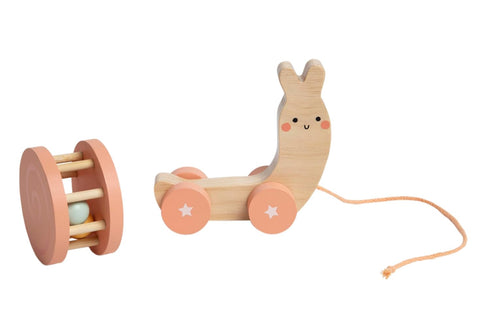 Pearhead Montessori Snail Pull Toy, Pull Along Wooden Toy, Early Development Push and Pull String Toy, Motor Skill Toy for Toddlers Ages 1+ Year...