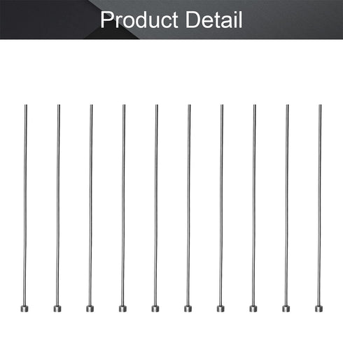 Utoolmart 2mm Dia Round Tip Steel Straight Ejector Pin Punch 150mm Long Silver Gray 10pcs...