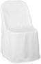 Lann's Linens 10 pcs White Polyester Folding Chair Covers for Wedding, Party, and Banquet - Elegant Cloth Slipcovers...