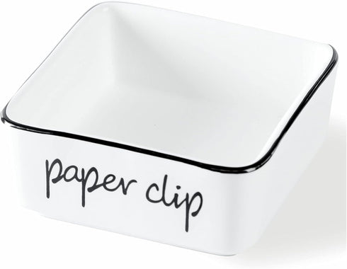 Creamic Farmhouse Paper Clip Holders for Desk 3.3-Inch (White)...
